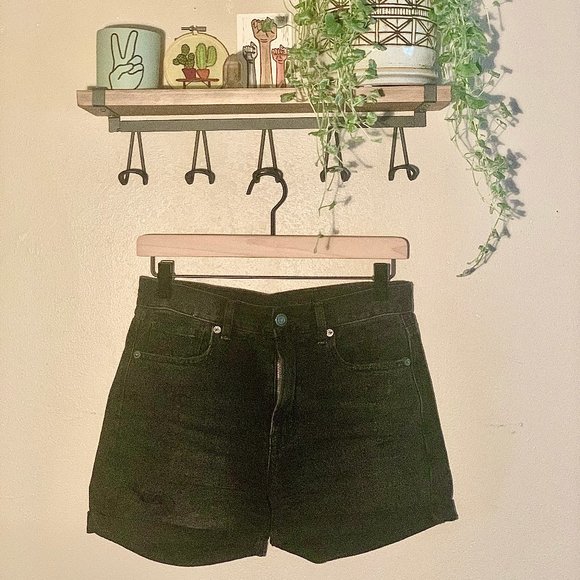 American Eagle Outfitters Pants - Washed black mom shorts-distressed